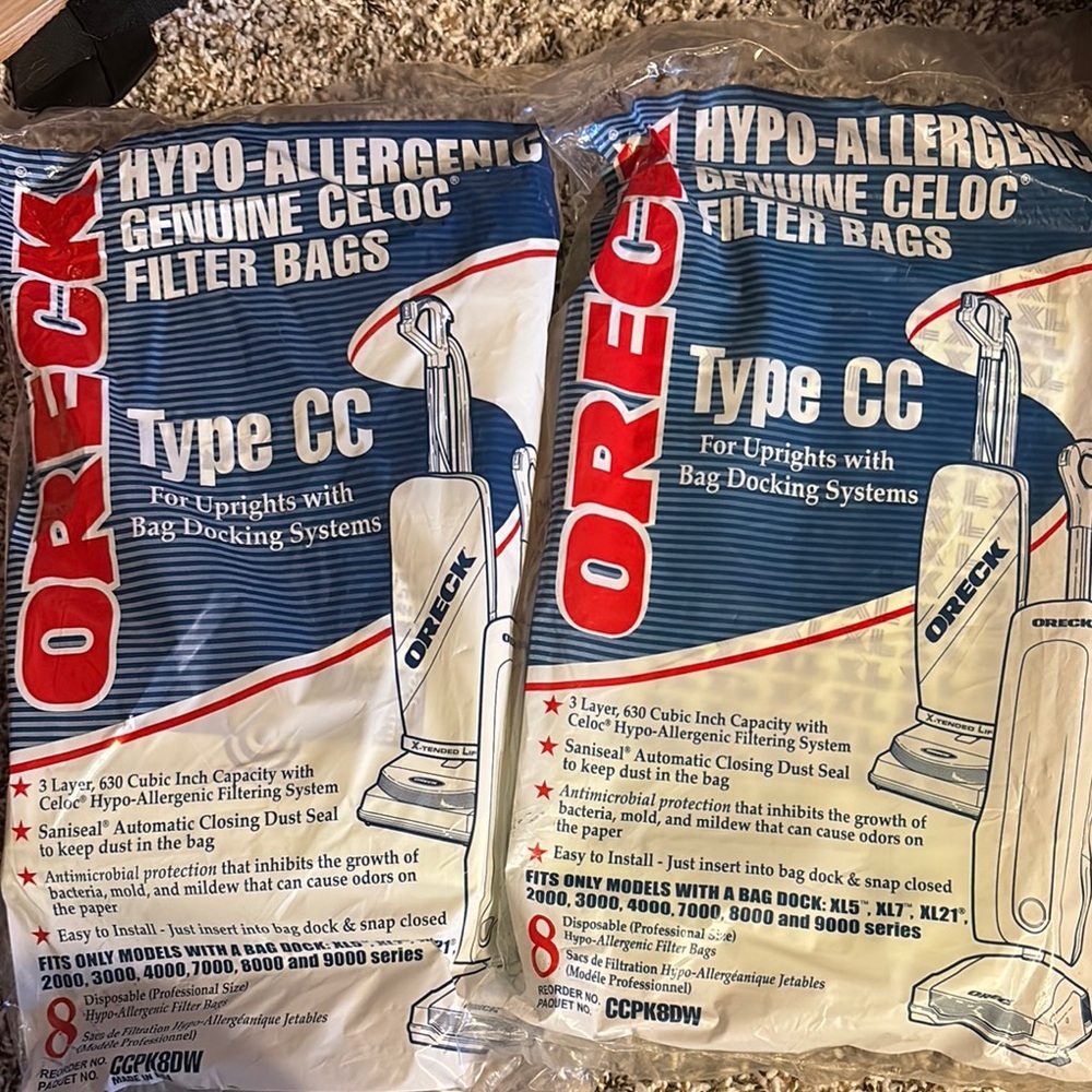 Oreck Type CC Vacuum Filter Bags